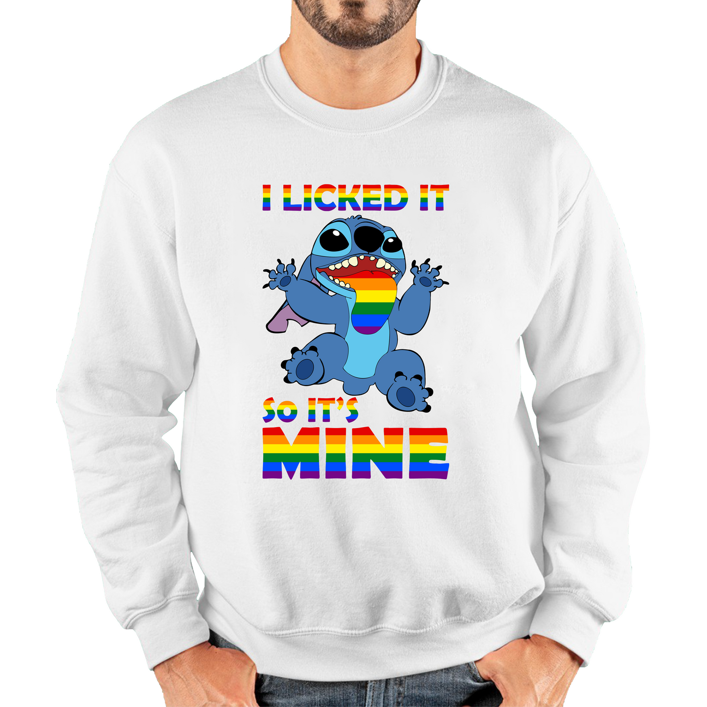 I Licked It So It's Mine LGBT Lilo Stitch Disney Stitch Pride Month LGBTQ Unisex Sweatshirt