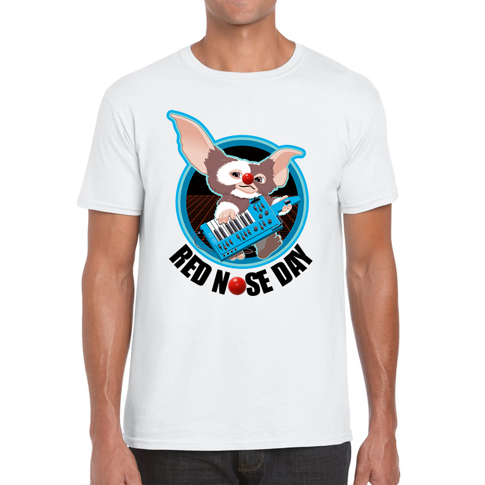 Gremlins Gizmo Piano Red Nose Day Adult T Shirt. 50% Goes To Charity