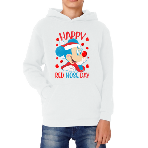 Happy Red Nose Day Mickey Mouse Red Nose Day Minnie Mickey Mouse Comic Relief Disneyland Cartoon Lover Kids Hoodie