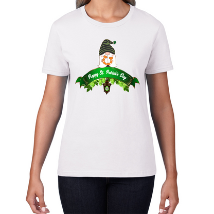 Happy St. Patrick's Day Leprechaun Gnome Irish Gnomes Lucky Gnomes Saint Patricks Day Womens Tee Top