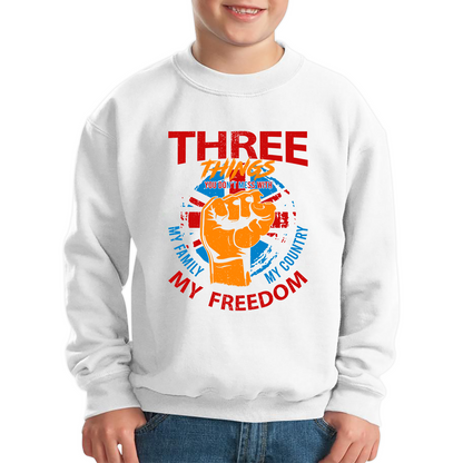 Three Things You Don't Mess With My Family My Country And My Freedom United Kingdom Flag Patriotic Sweatshirt