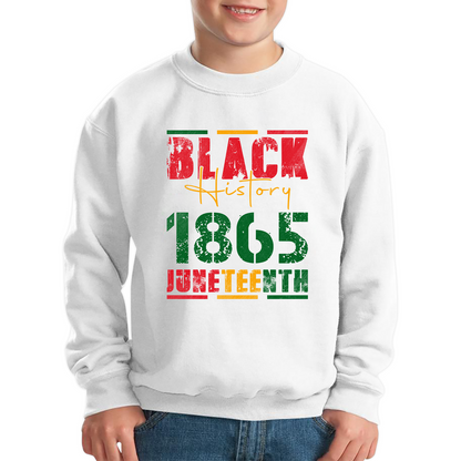 Black History 1865 Juneteenth Celebrating Black History Freedom African American Kids Jumper