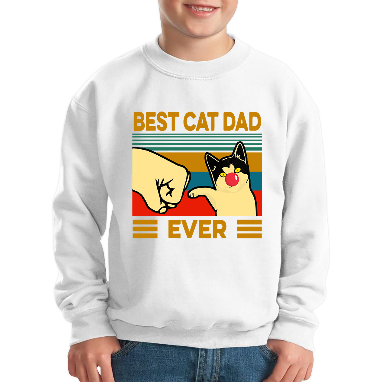 Best Cat Dad Ever Red Nose Day Sweatshirt