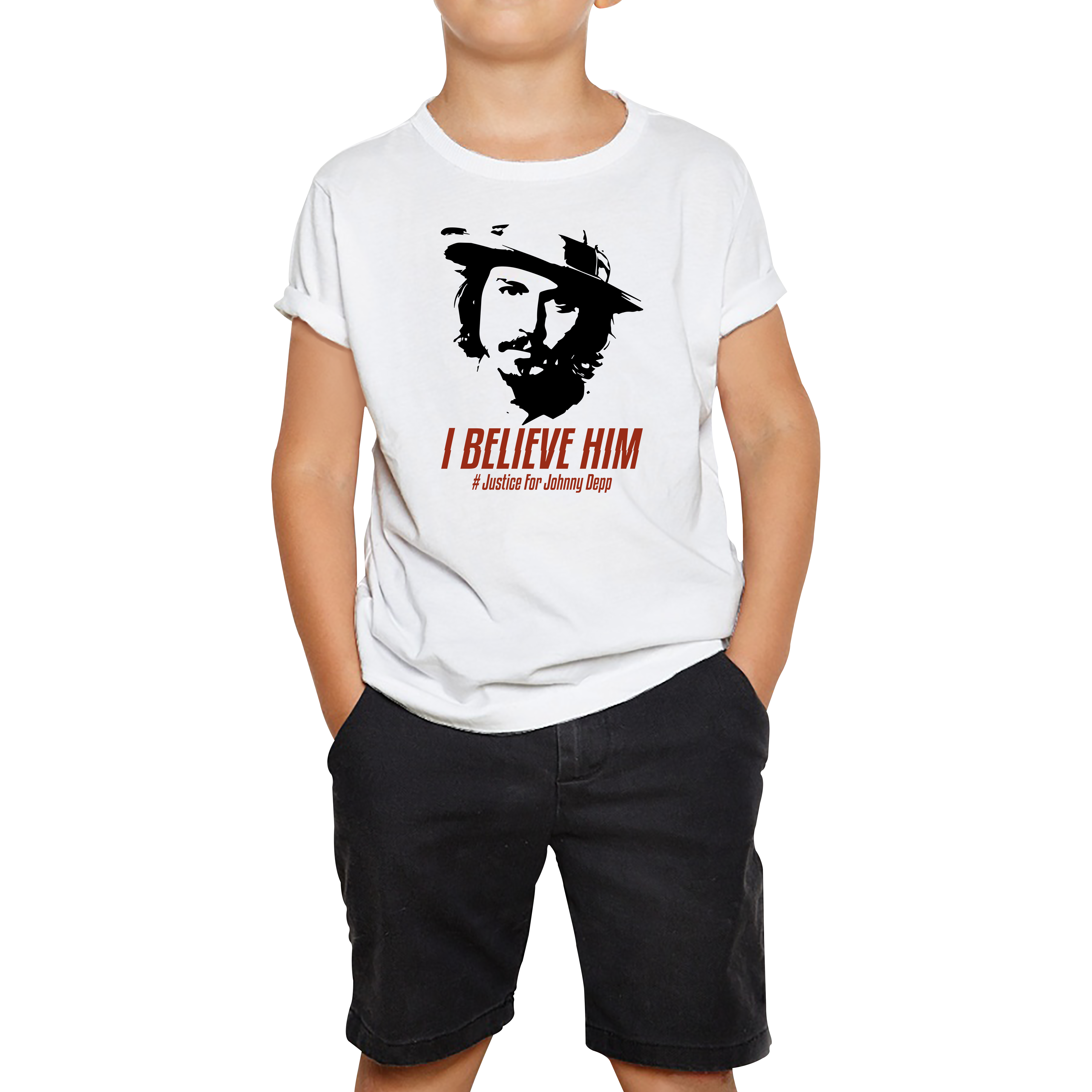 I Believe Him, Justice For Johnny Depp T-Shirt Stand With Johnny Depp Kids Tee