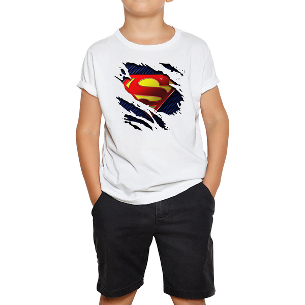Superman Logo T-Shirt Zack Snyder's Justice League Dc Comics Superhero Kids Tee