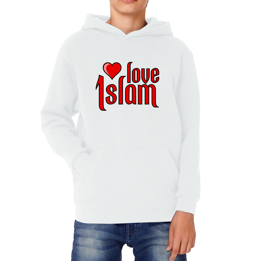 Love Islam Heart Spiritual Islamic Religious Muslims Religion Kids Hoodie
