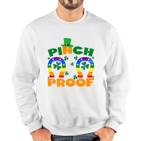 Pinch Proof LGBT Horseshoe St. Patrick's Day Shamrock Gay Pride Irish Pinch St Pattys Day Irish Festive Unisex Sweatshirt
