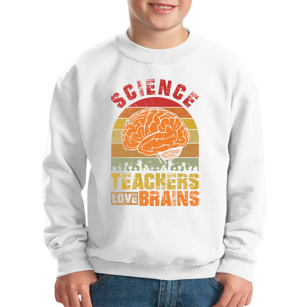 Science Teachers Love Brains Zombies Funny Sweatshirt