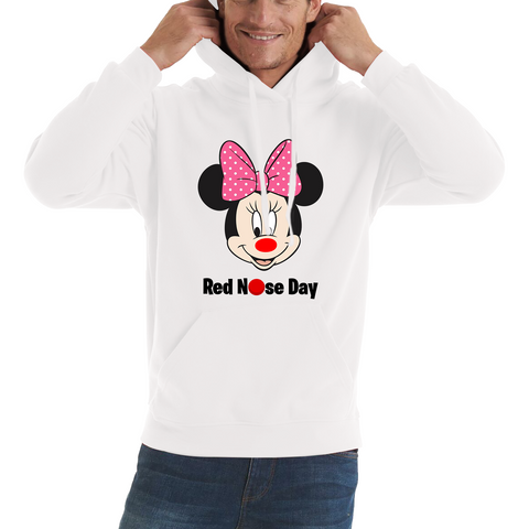 Disney Minnie Mouse Red Nose Day Adult Hoodie. 50% Goes To Charity