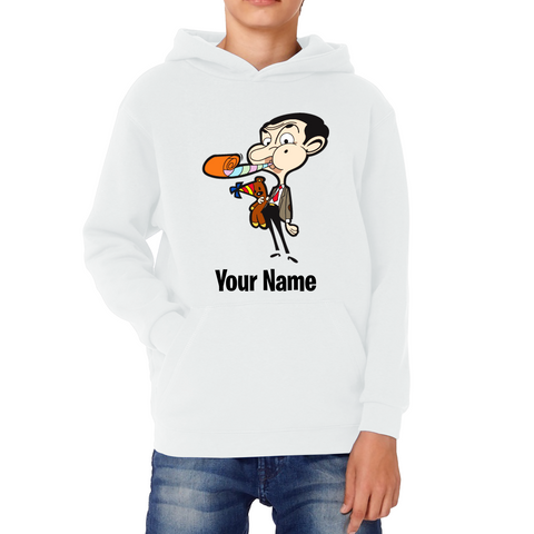 Personalised Mr. Bean Your Custom Name Kids Hoodie