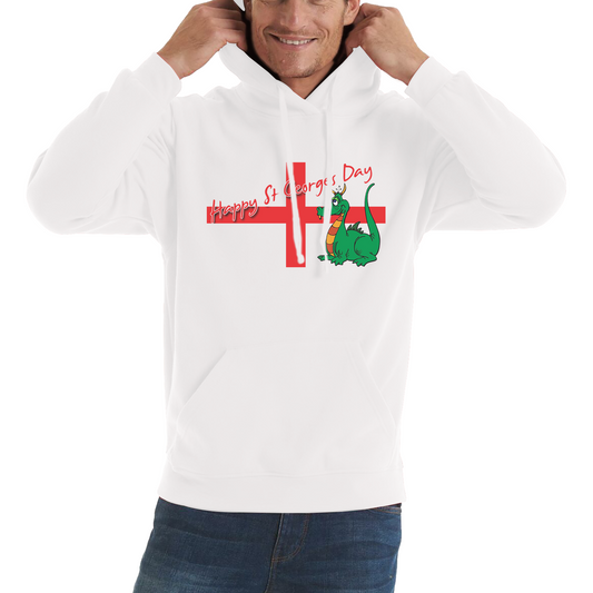 Happy St. George's Day Cute Dragon England Flag Hoodie