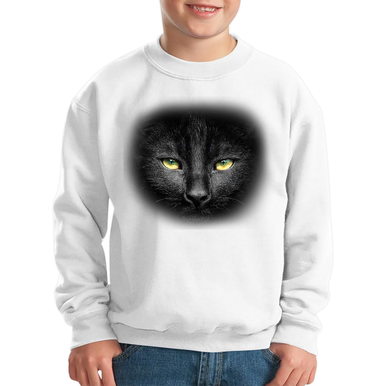 Black Cat Yellow Eyes Sweatshirt