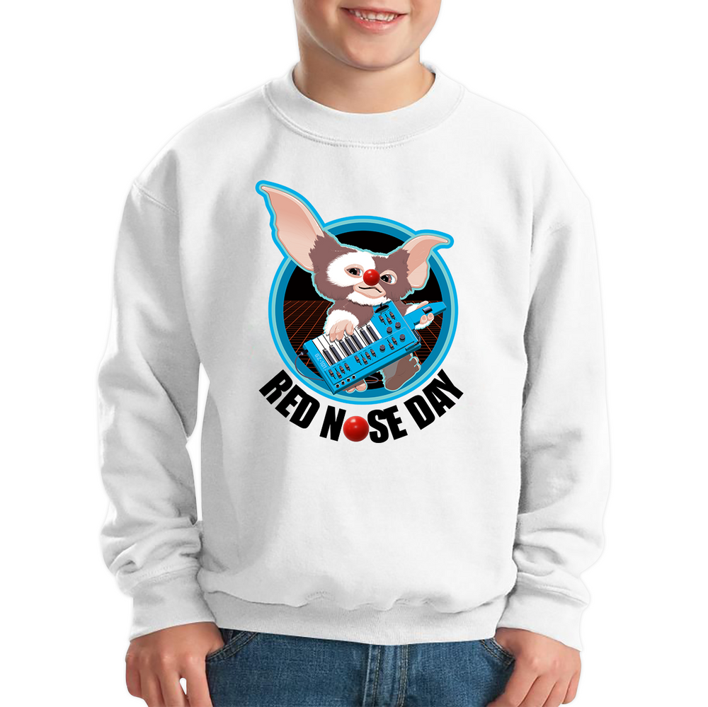 Gremlins Gizmo Piano Red Nose Day Kids Sweatshirt. 50% Goes To Charity