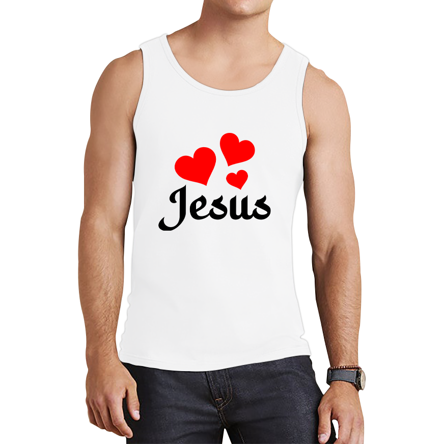 Love Jesus Hearts Jesus Christ Christians Religious Spirituality Believe Tank Top