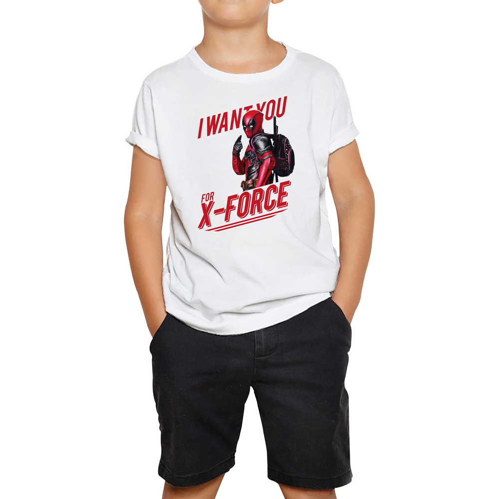 I Want You For X-Force, Deadpool Inspired Kids T Shirt