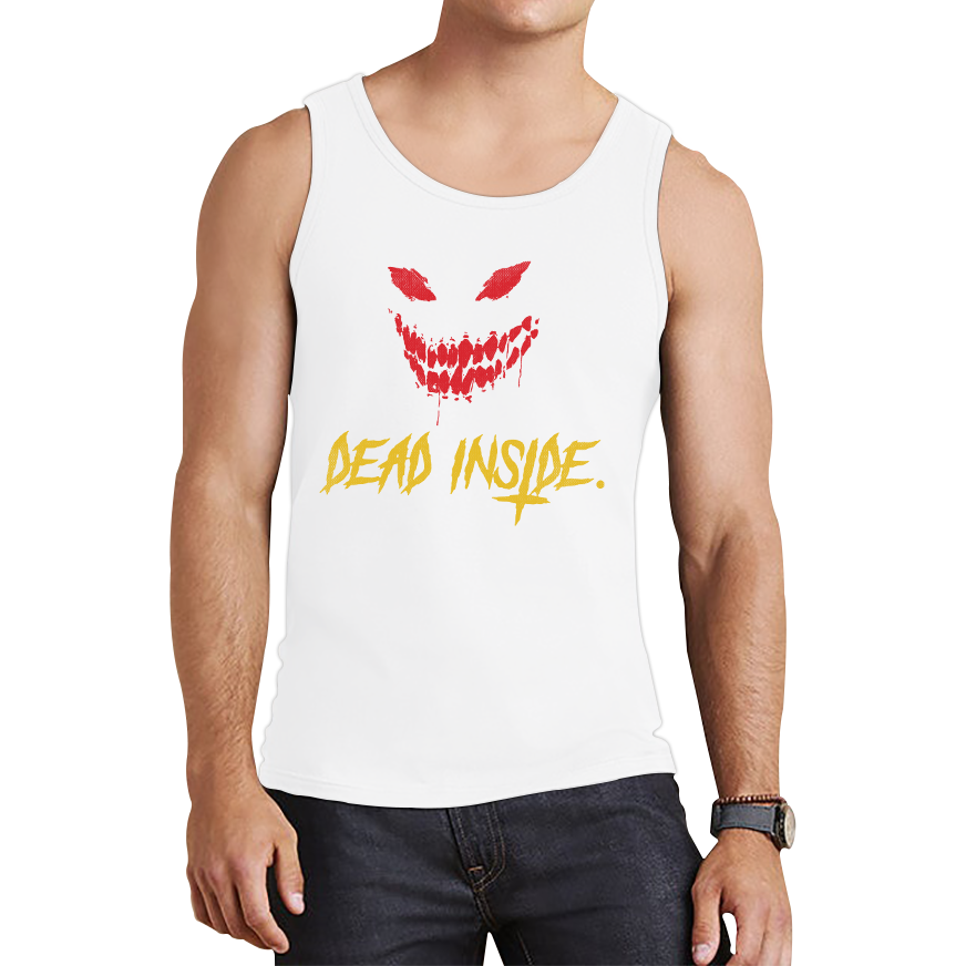 Dead Inside Scary and Horror Face Scary Skull Face Tank Top