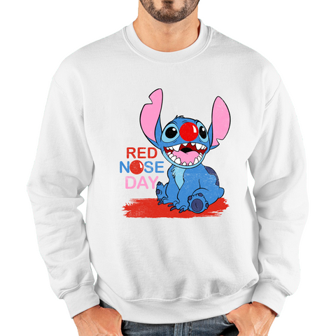 Ohana Disney Stitch Red Nose Day Adult Sweatshirt. 50% Goes To Charity