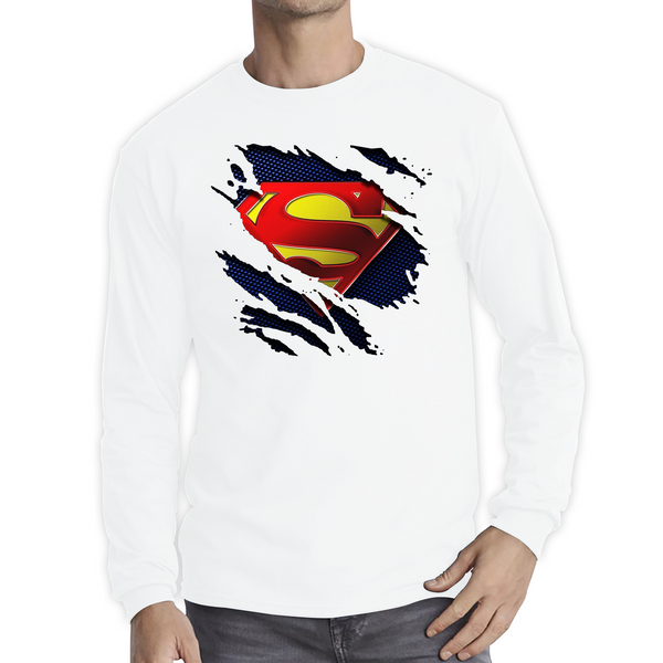 Superman Logo Shirt Zack Snyder's Justice League Dc Comics Superhero Long Sleeve T Shirt