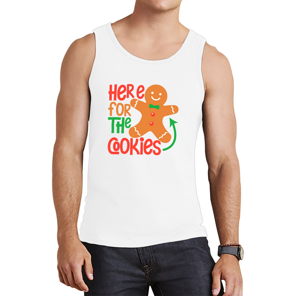 Gingerbread Here For The Cookies Funny Xmas Cookies Tank Top