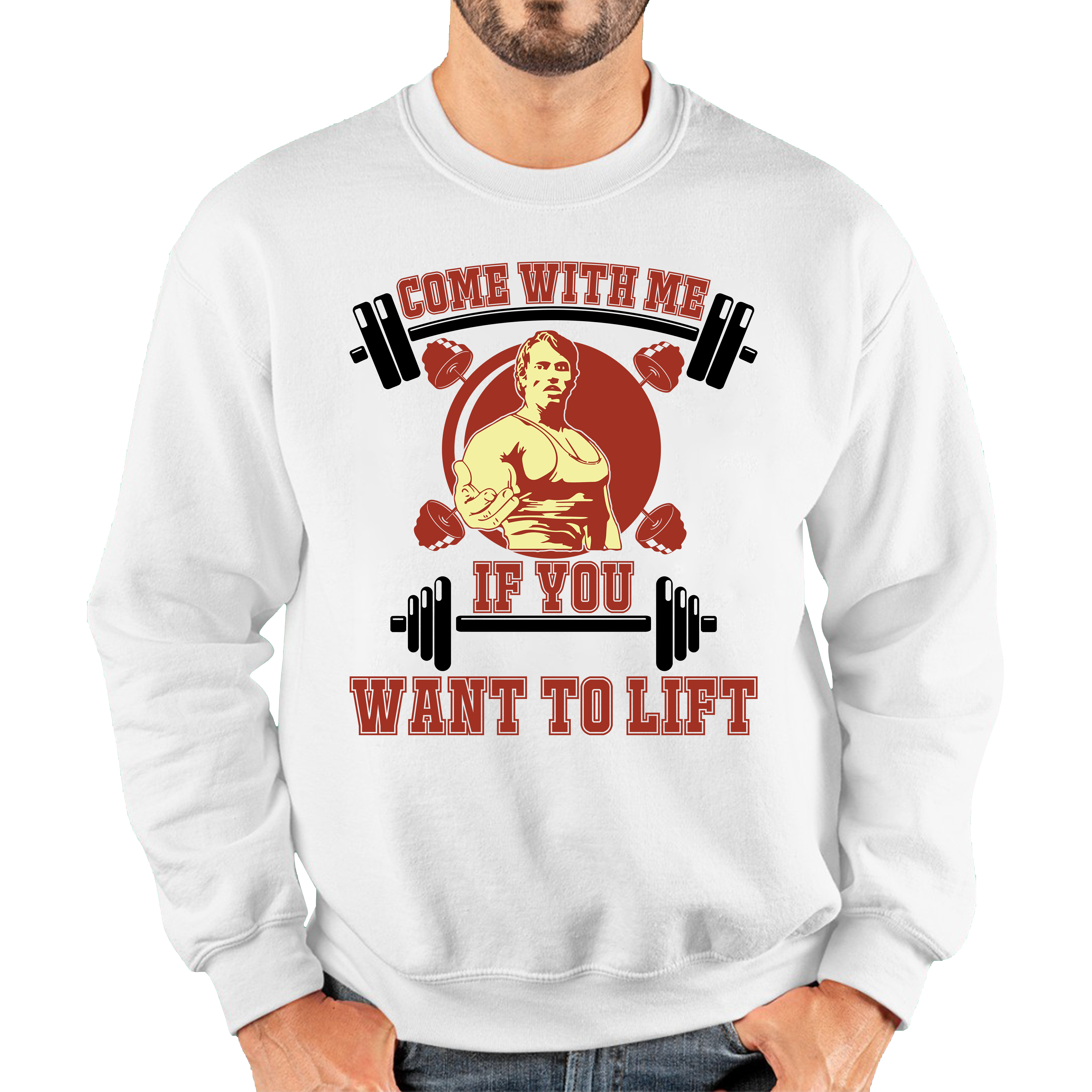 Come With Me If You Want To Lift Arnold Schwarzenegger Hipster Fitness Gym Adult Sweatshirt