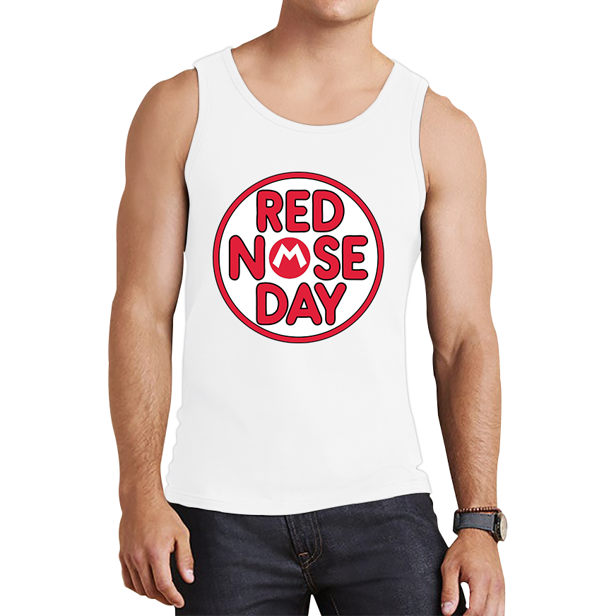 Super Mario Red Nose Day Tank Top. 50% Goes To Charity