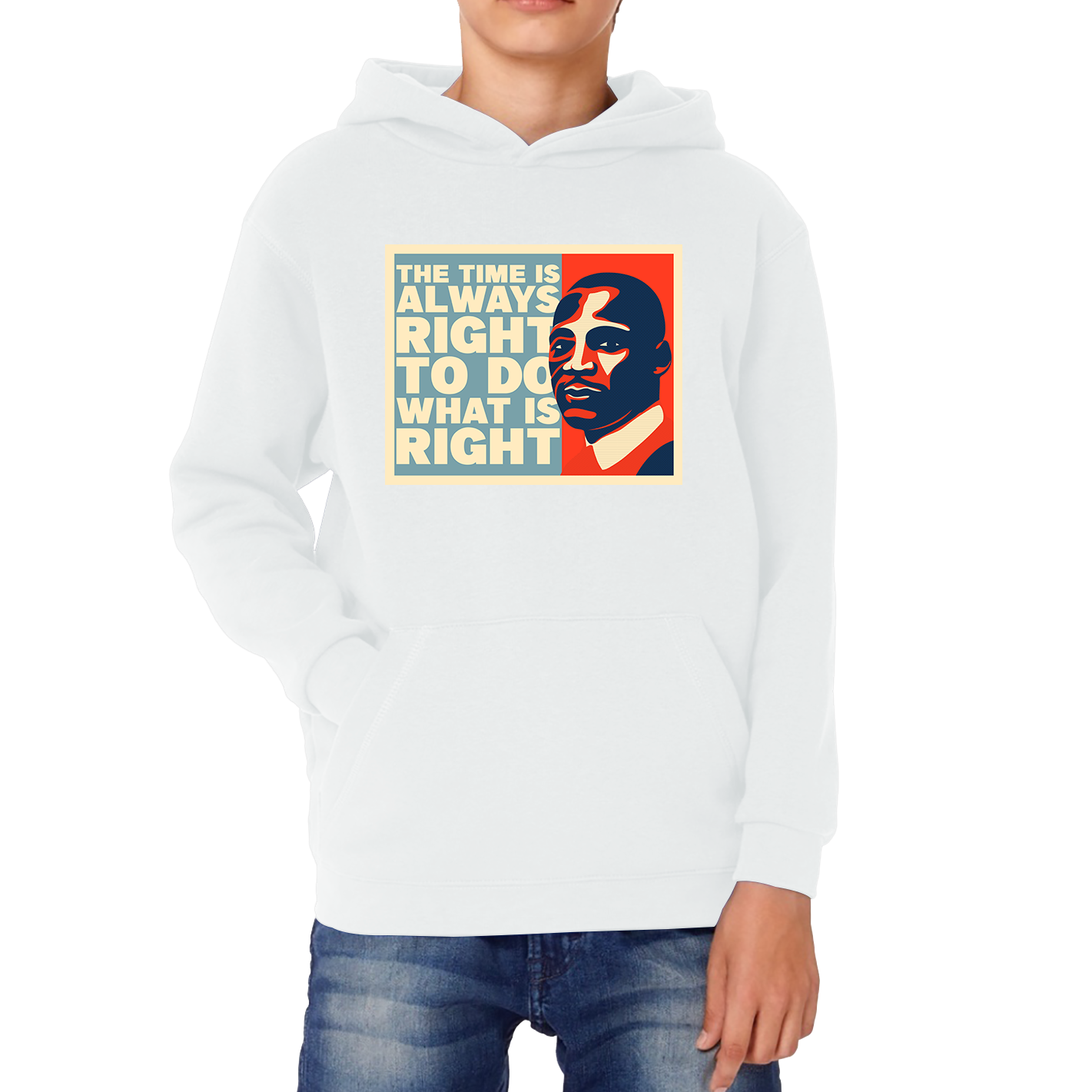 The Time Is Always Right To Do What Is Right Juneteenth Mlk Quote Black History Month Kids Hoodie