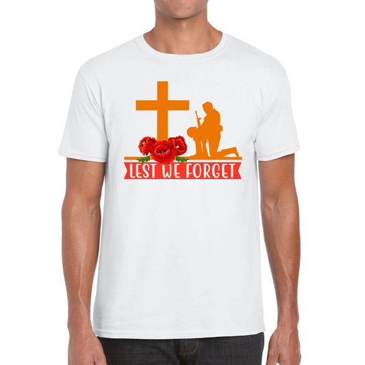 Lest We Forget Anzac Day Poppy Flowers British Armed Forces T Shirt