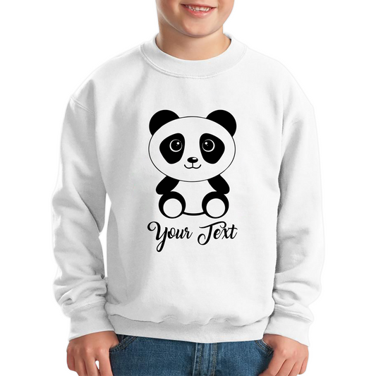 Personalised Cute Panda Bear Your Text Funny Cute Animal Lovers Kids Jumper
