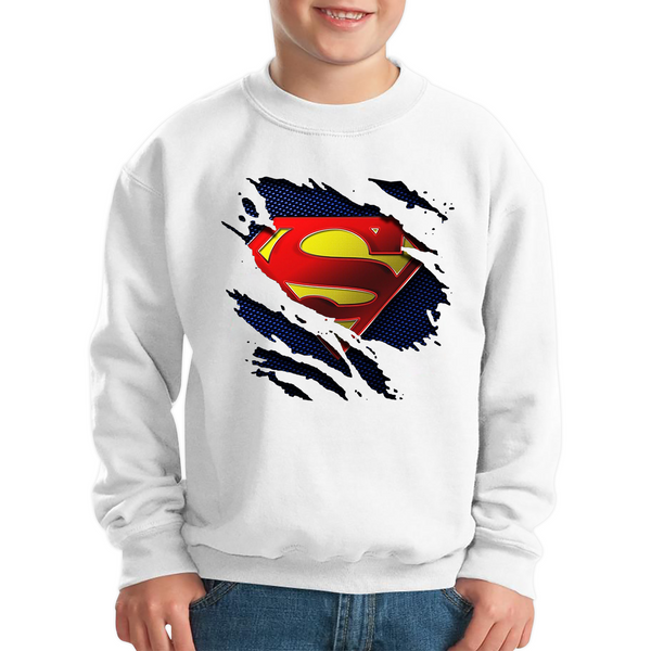 Superman Logo Sweatshirt Zack Snyder's Justice League Dc Comics Superhero Kids Jumper
