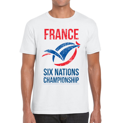 France Flag Logo Rugby Cup European Support World Six Nations Championship Mens Tee Top