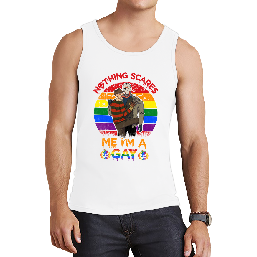 Nothing Scares Me I'm A Gay Pride LGBT Jason Voorhees Freddy Krueger Love Pride Tank Top