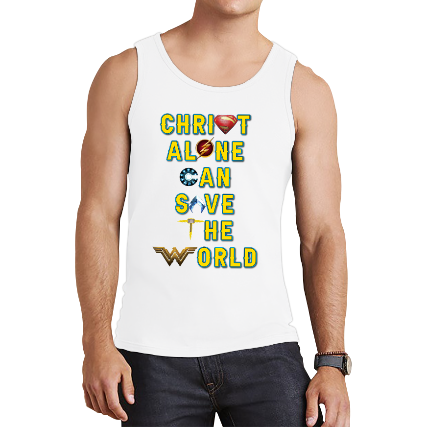Christ Alone Can Save The World Vest Avengers Superheroes Marvel Gift Tank Top
