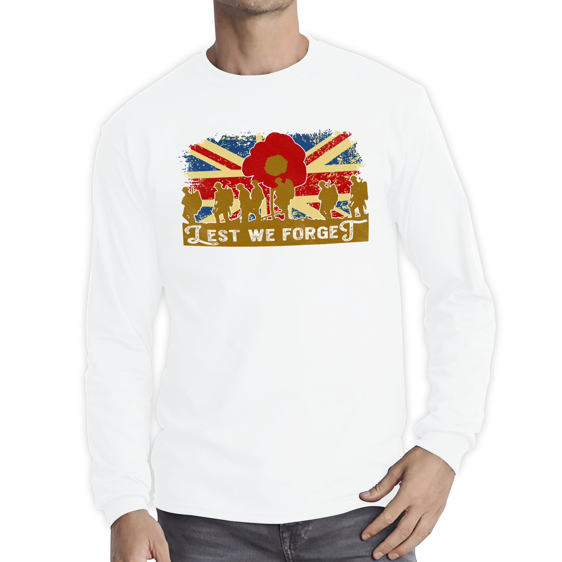 Lest We Forget Poppy Anzac Day Long Sleeve T Shirt