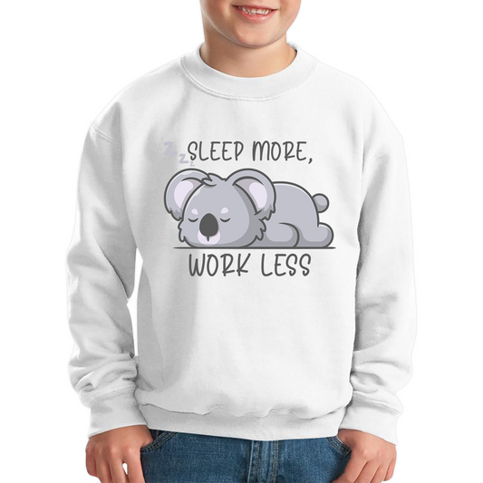 Sleep More Work Less Funny Lazy Koala, Koala-Life Funny Koala Gift Kids Jumper