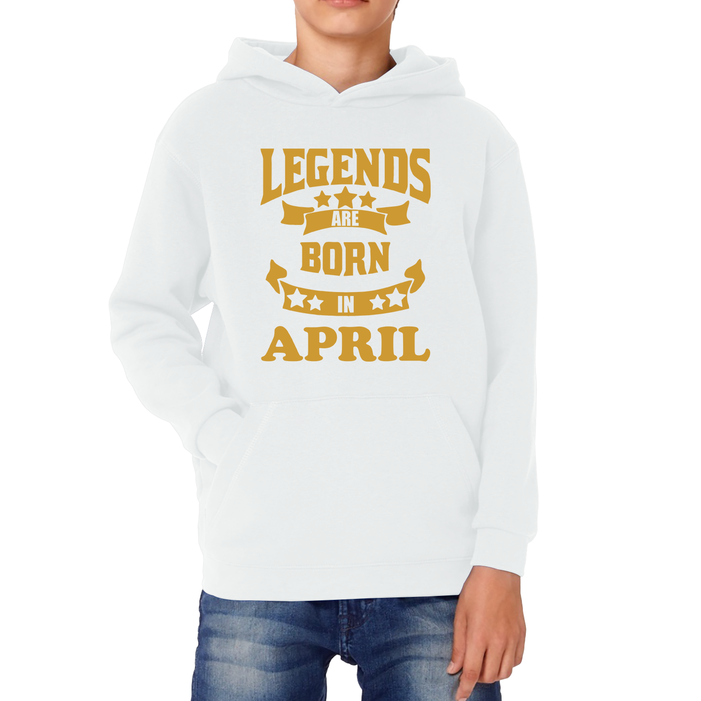 Legends Are Born In April Birthday Kids Hoodie