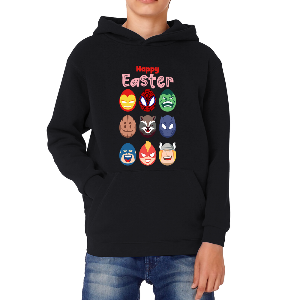 Happy Easter Marvel Avengers Characters Face Avengers Characters Easter Day Happy Easter Cute Superhero Kids Hoodie