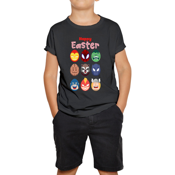 Happy Easter Marvel Avengers Characters Face Avengers Characters Easter Day Happy Easter Cute Superhero Kids Tee
