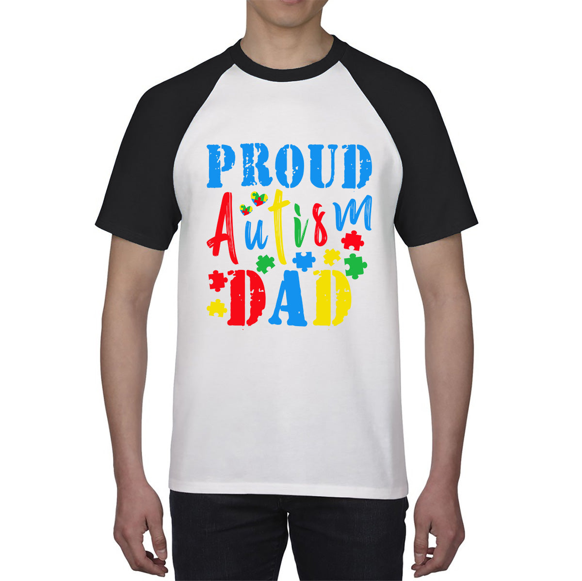 Proud Autism Dad Autism Awareness Month Autism Support Proud Dad Autism Acceptance Baseball T Shirt