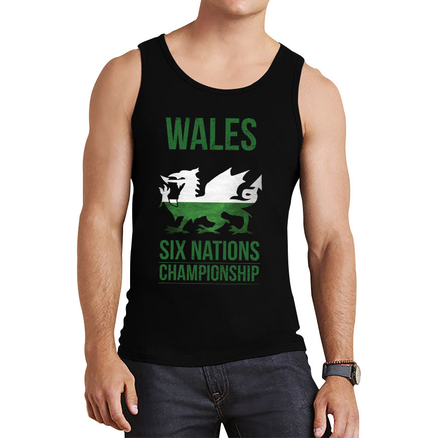 Wales Flag Logo Rugby Cup European Support World Six Nations Championship Tank Top