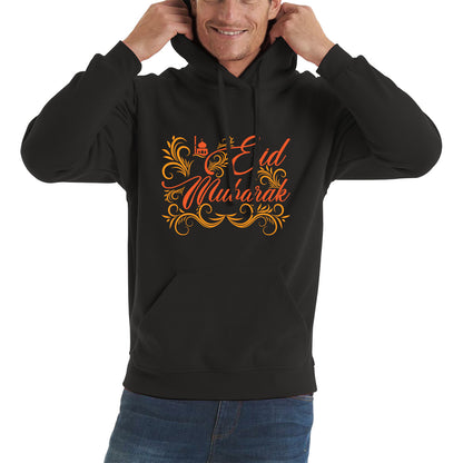 Happy Eid Mubarak Muslims Festival Islamic Religious Fasting Month Celebration Holy Month Adult Hoodie