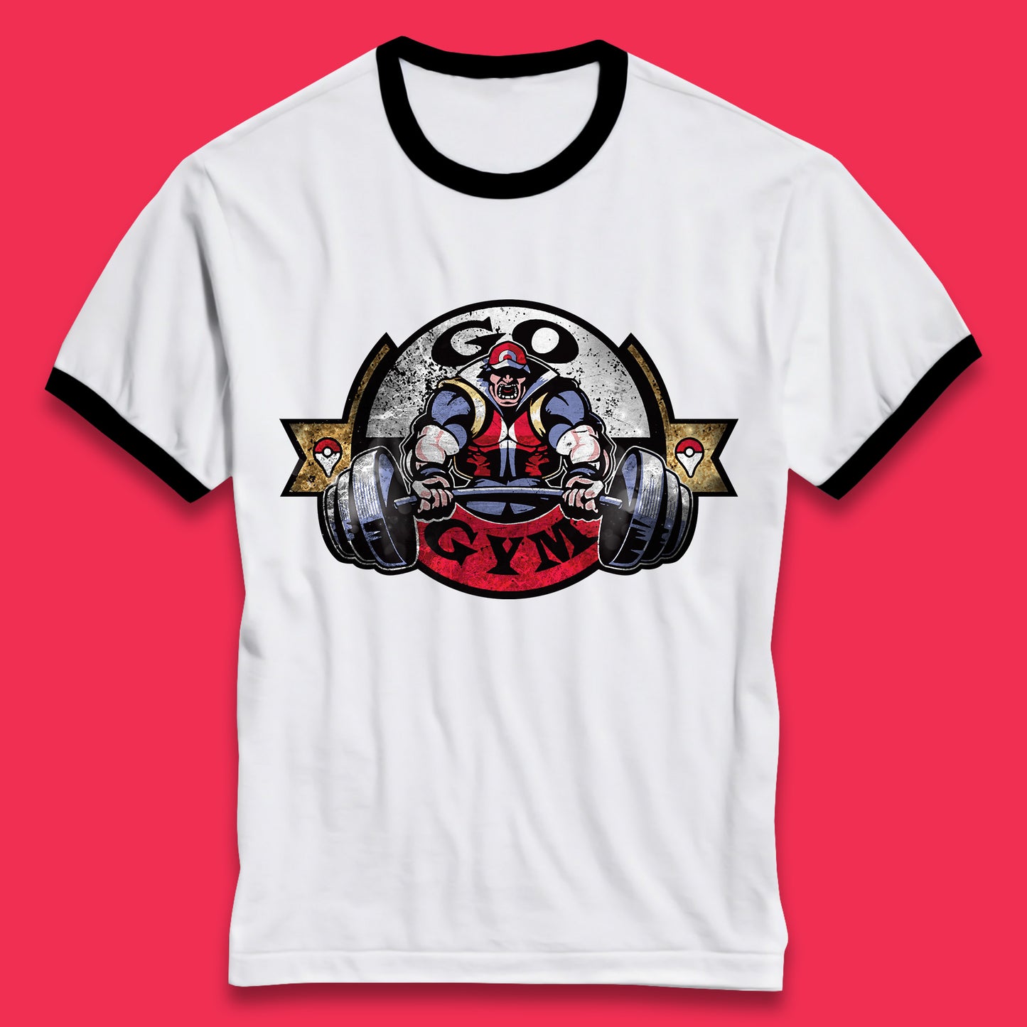 Pokémon Go Gym Funny Pokémon Gym Trainer Gamer Nerd Parody Gym Training Bodybuilding Workout Ringer T Shirt