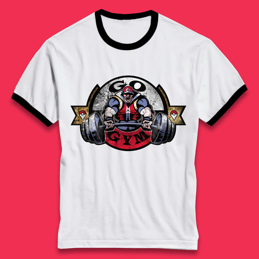 Pokémon Go Gym Funny Pokémon Gym Trainer Gamer Nerd Parody Gym Training Bodybuilding Workout Ringer T Shirt