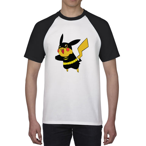 Pokémon Pikachu Batman Dc Comics Pikachu X Batman Mashup Pika-Bat Parody Baseball T Shirt
