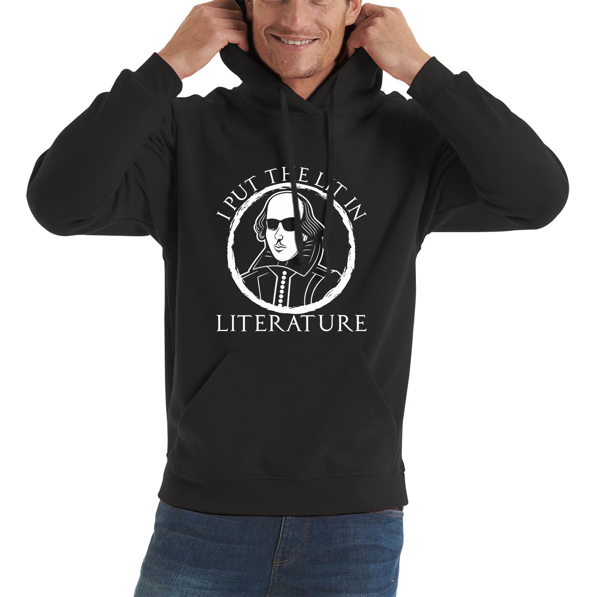 William Shakespeare Pun I Put The Lit In Literature Funny Reading English Teacher National Shakespeare Day Unisex Hoodie