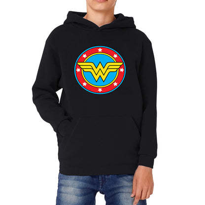 Wonder Woman Shield Logo Superhero Wonder Girl Comic Book Character Super Woman Kids Hoodie