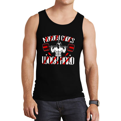 Nobody Cares Work Hard spartan Gym Training Motivational Quote Fitness Workout Tank Top