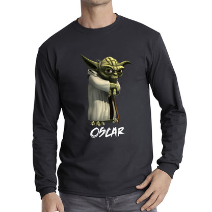 Personalized Yoda May The 4th Be With You Green Humanoid Alien Star Wars Day Disney Star Wars 46th Anniversary Long Sleeve T Shirt