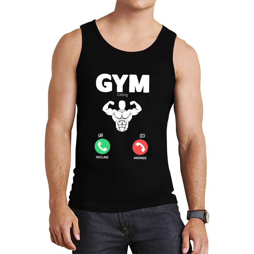 Gym Calling Gym Lover Awesome Gym Weightlifter Fitness Gym Is Calling Me Muscle Bodybuilding Six Pack Abs Tank Top