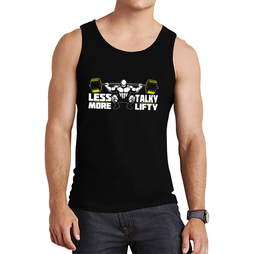 Less Talky More Lifty Gym Lover Awesome Gym Weightlifter Fitness Workout Muscular Bodybuilder Tank Top