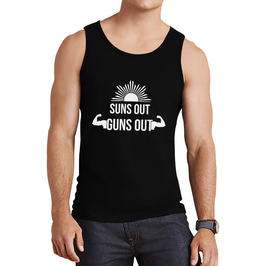 Sun Out Guns Out, Workout Gym Bodybuilding Weightlifting Motivation Tank Top